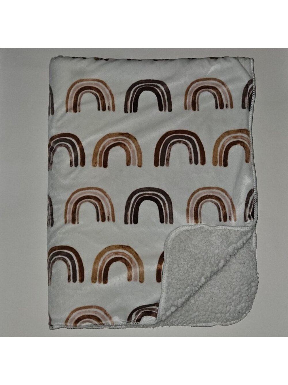 Brown Rainbow Baby Blanket Soft Fleece Sherpa 30x39 RN 119741 SL Home Fashions